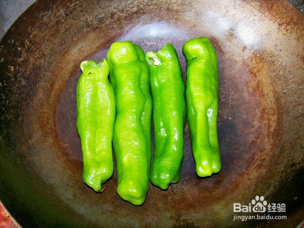 肉末虎皮烧辣椒