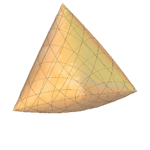 【微分几何】不同方向的平面与粽子曲面的截线