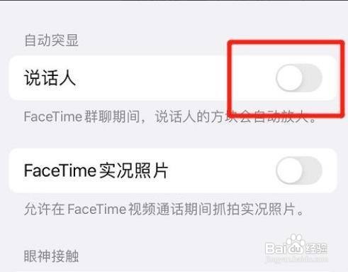 iPhone手机FaceTime取消突显说话的人