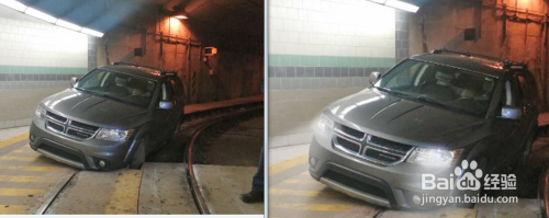 PS小技巧-如何使车前灯有开灯的效果