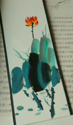 漂亮的荷花手绘书签