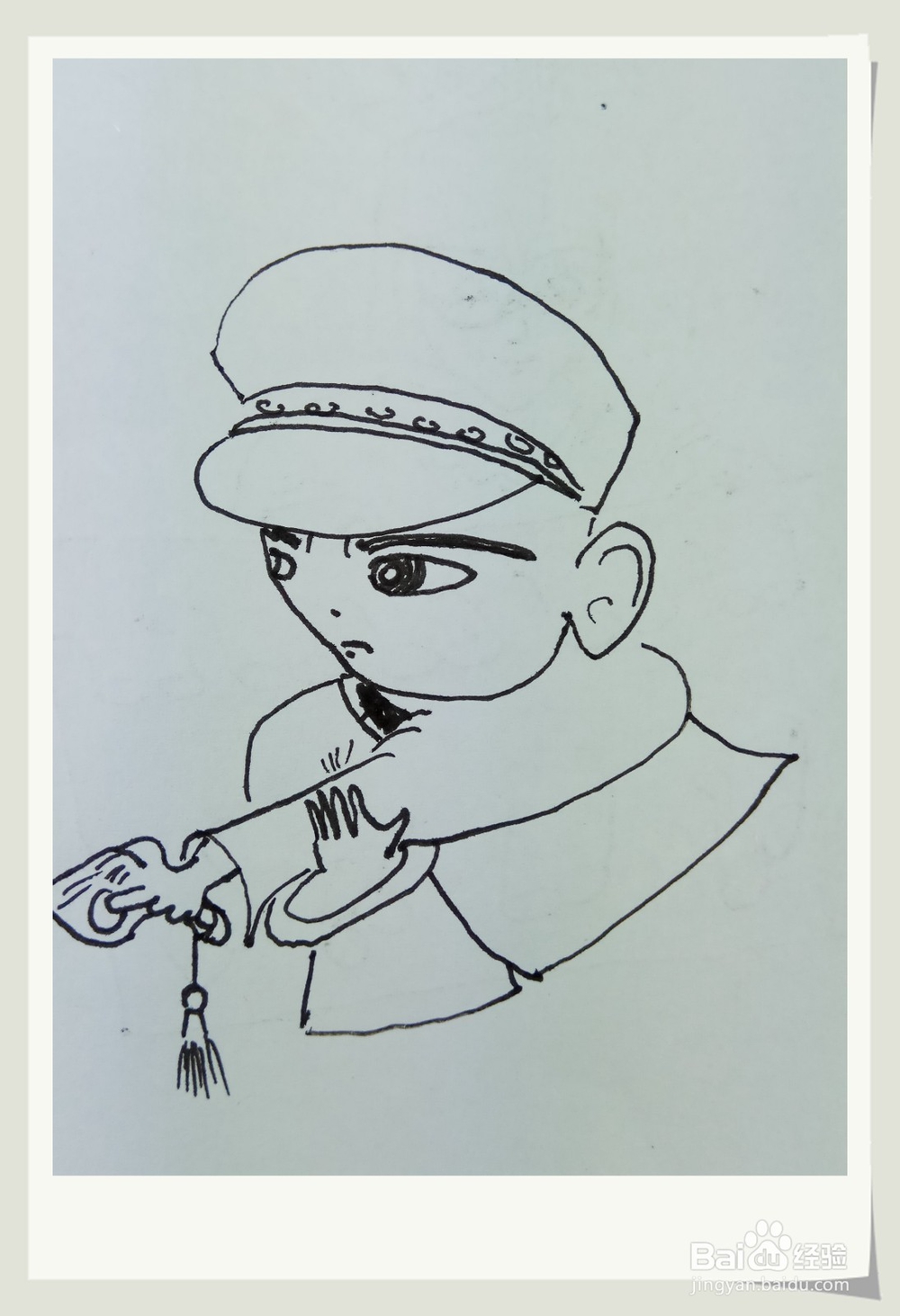 怎样画钢笔画“小警官”