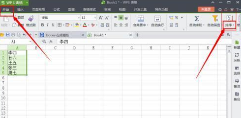 WPS表格如何按笔画或拼音排序
