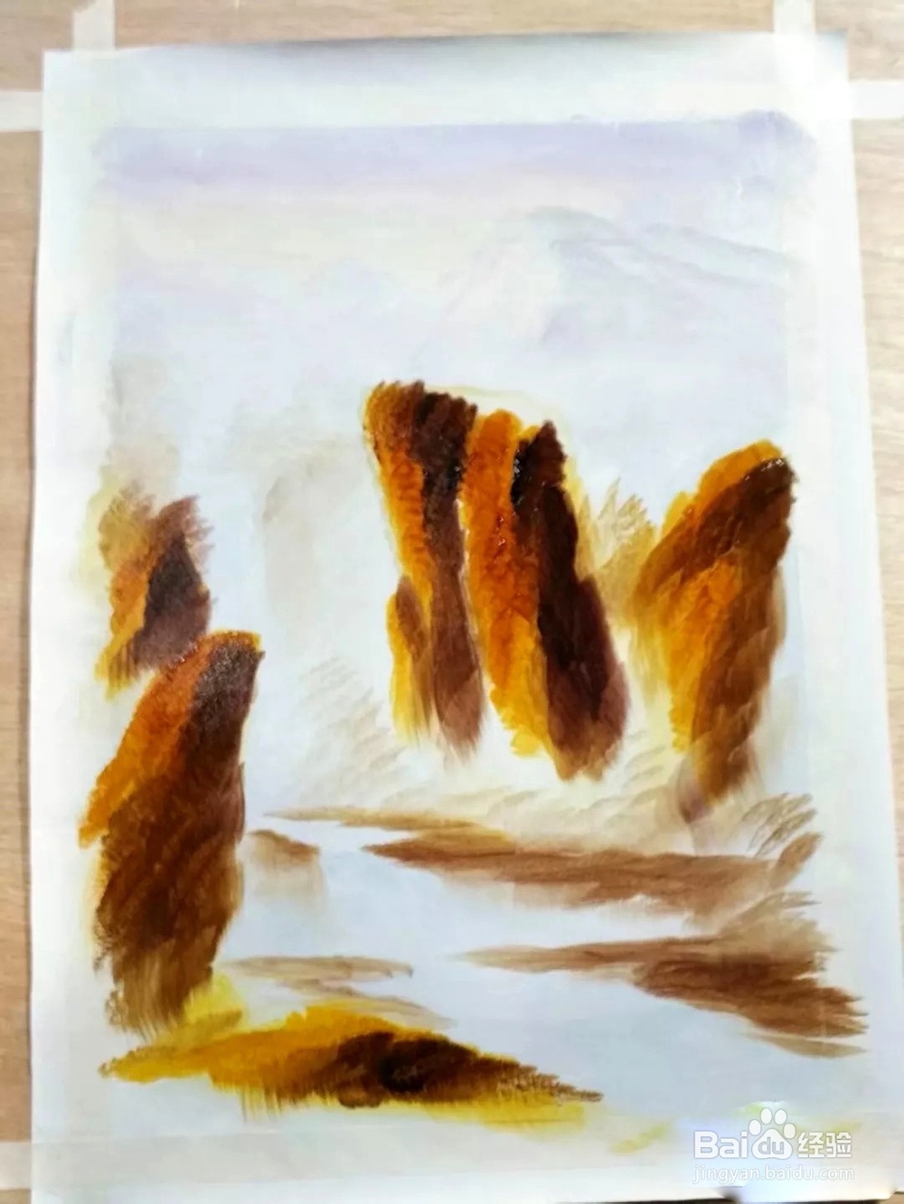 风景油画-刀画秋景画法