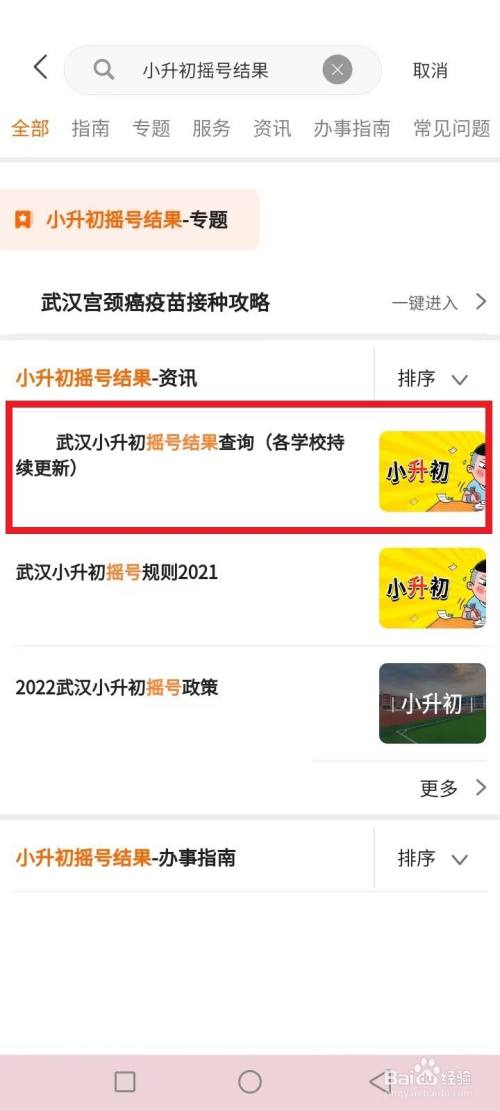 武汉小升初摇号结果怎么查询