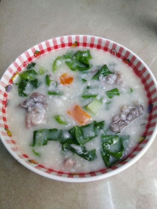 咸骨咸蛋芥菜粥