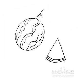 手绘简笔画之西瓜的画法
