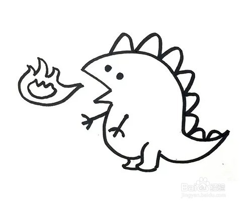 喷火的小恐龙简笔画图片