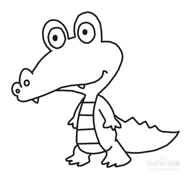 卡通简笔画：鳄鱼