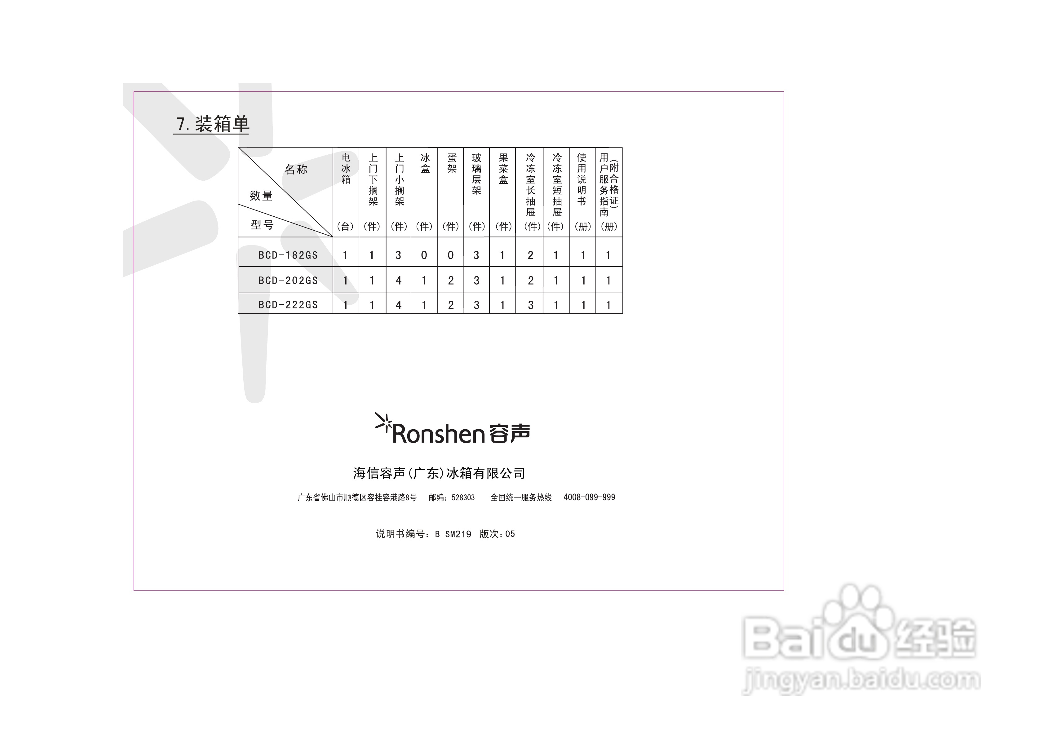 容声冰箱BCD-182GS型使用说明书