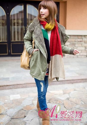 学会搭配技巧,厚棉衣外套也能显瘦