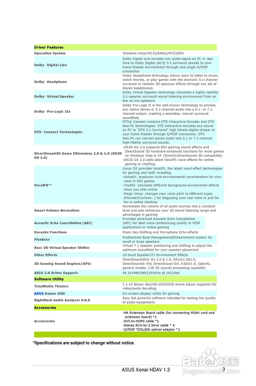 华硕Xonar HDAV1.3Deluxe声卡简体中文版说明书:[1]