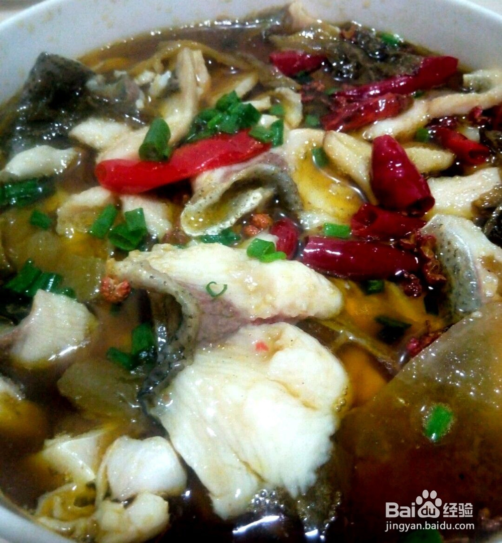 酸菜水煮鱼的制作方法