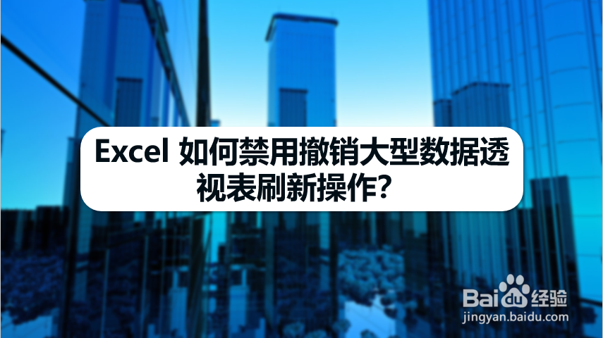 Excel 如何禁用撤销大型数据透视表刷新操作