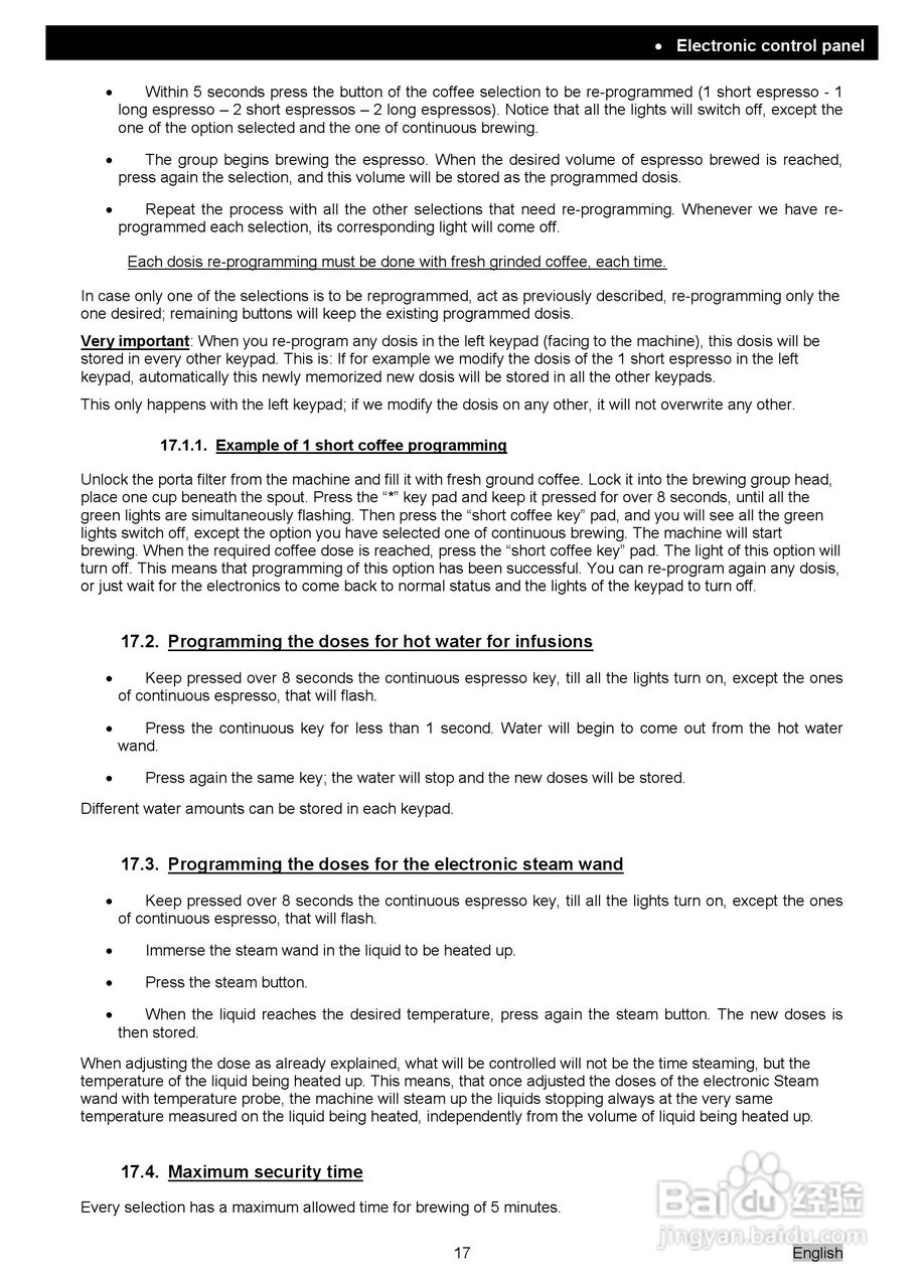 Expobar.Diamant钻石系列咖啡机操作使用说明书:[2]