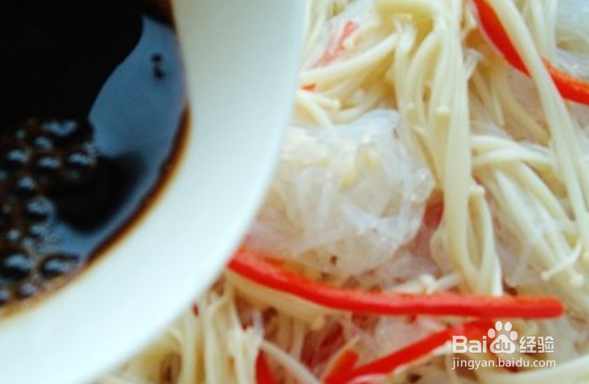 粉丝拌金针菇怎么做