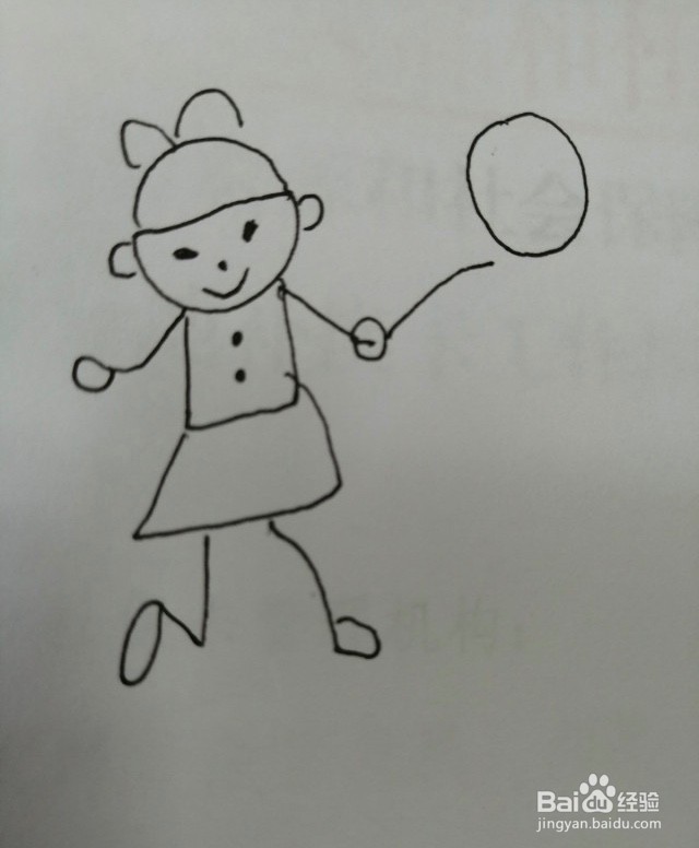 玩耍的小孩简笔画