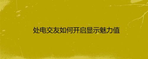 处电交友如何开启显示魅力值
