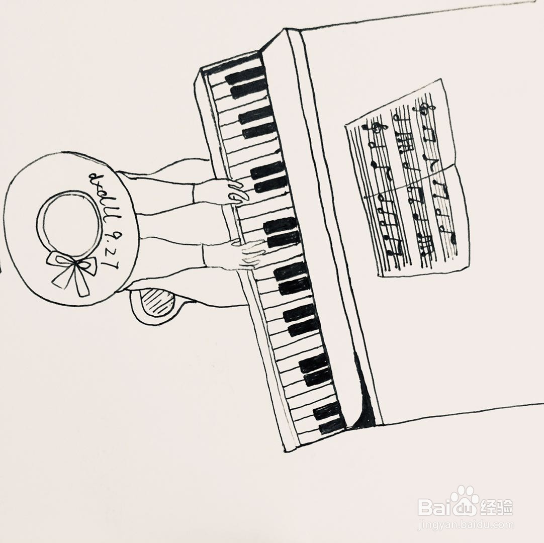 插画教程之弹钢琴的女士