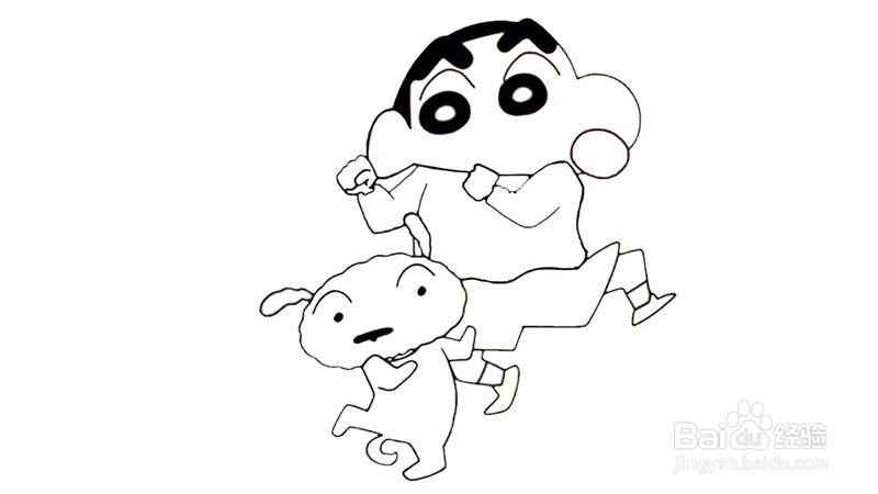 蜡笔小新简笔画步骤