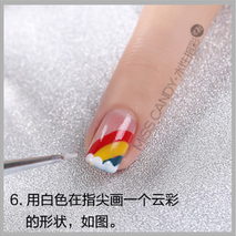 美甲教程怎么用甲油涂美甲花式彩虹