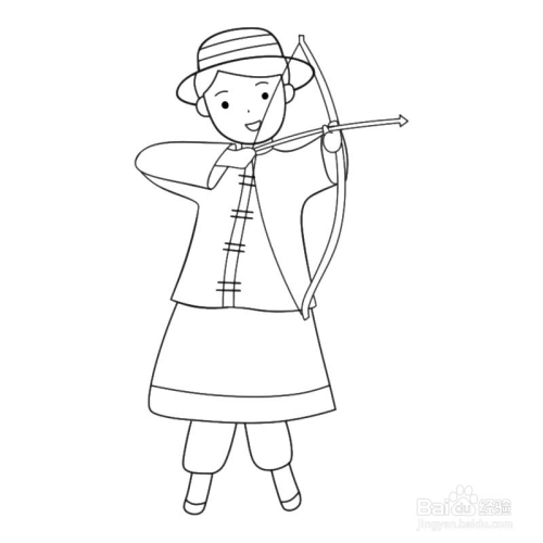 简笔画-如何画q版锡伯族男孩的简笔画