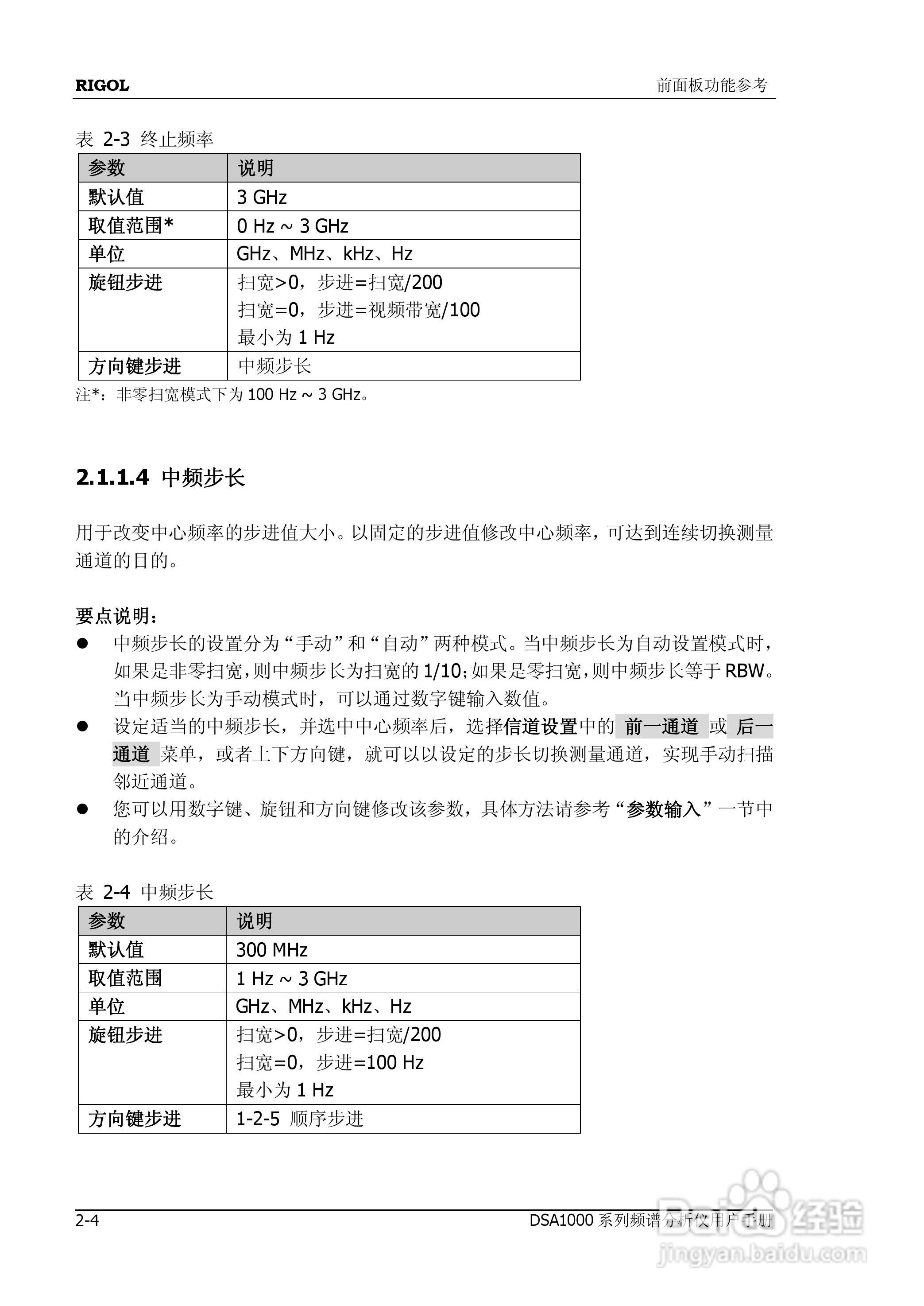 普源DSA1000系列频谱分析仪说明书:[5]