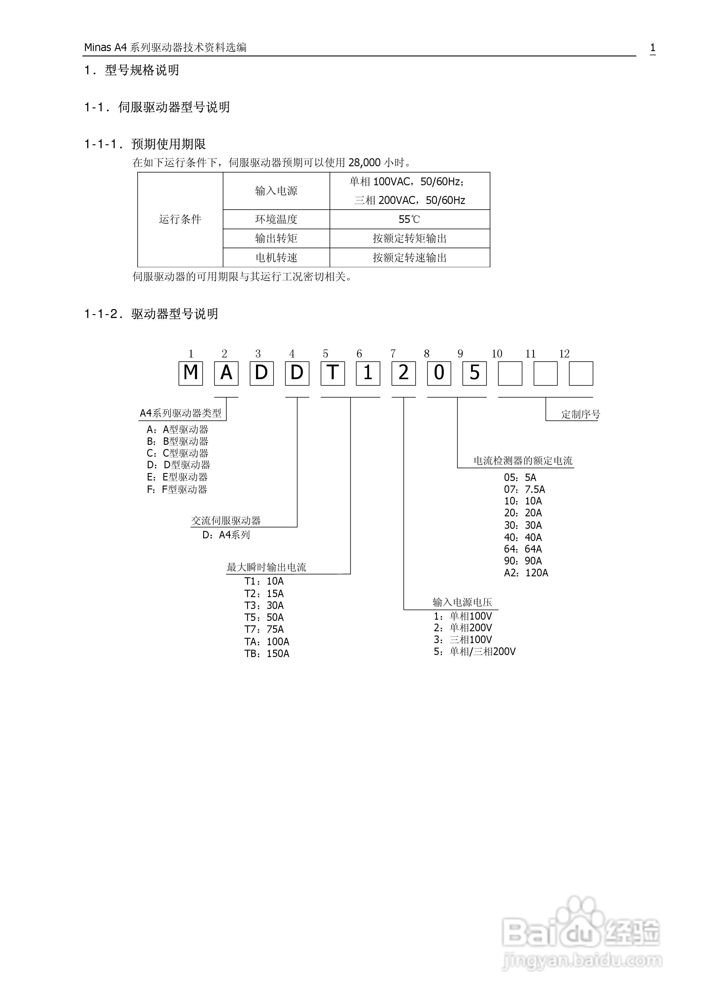 Panasonic松下交流伺服驱动器Minas A4 Manual使用说明:[1]
