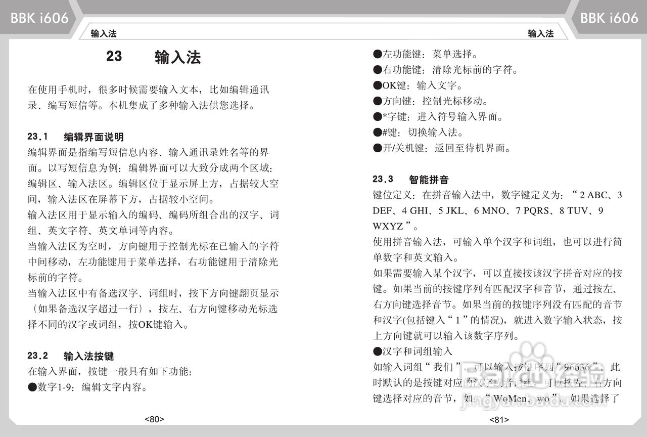 步步高i606手机使用说明书:[5]