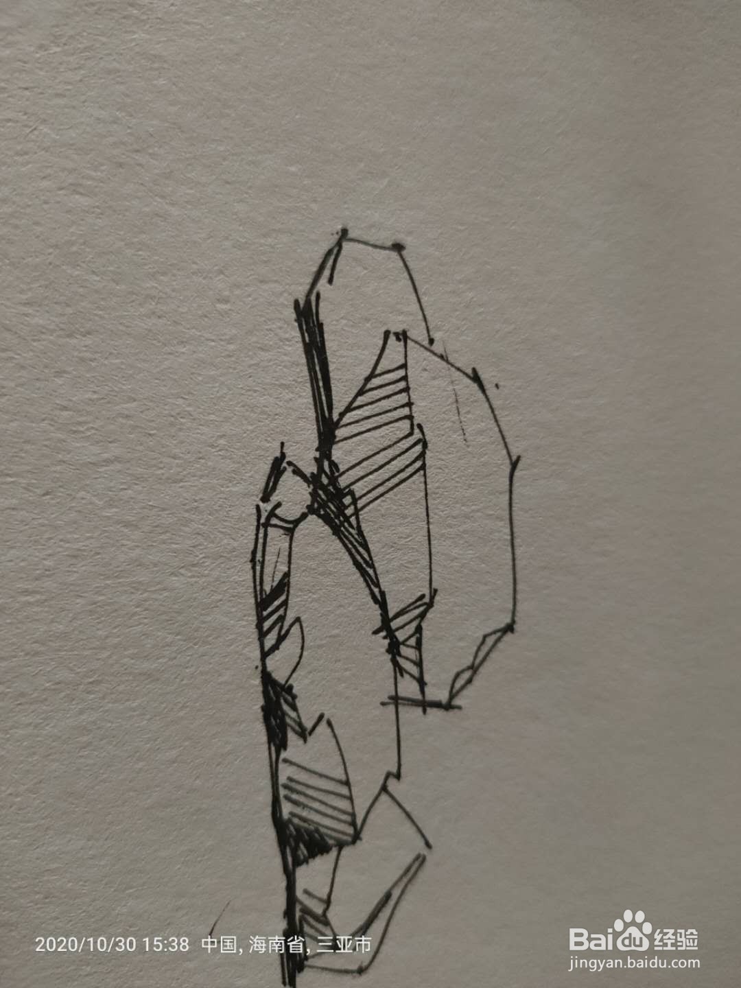 手绘中性笔绘石头