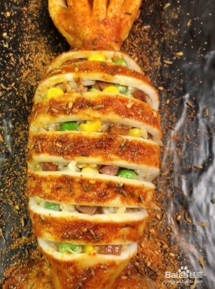 烧烤味的鱿鱼包饭怎么做