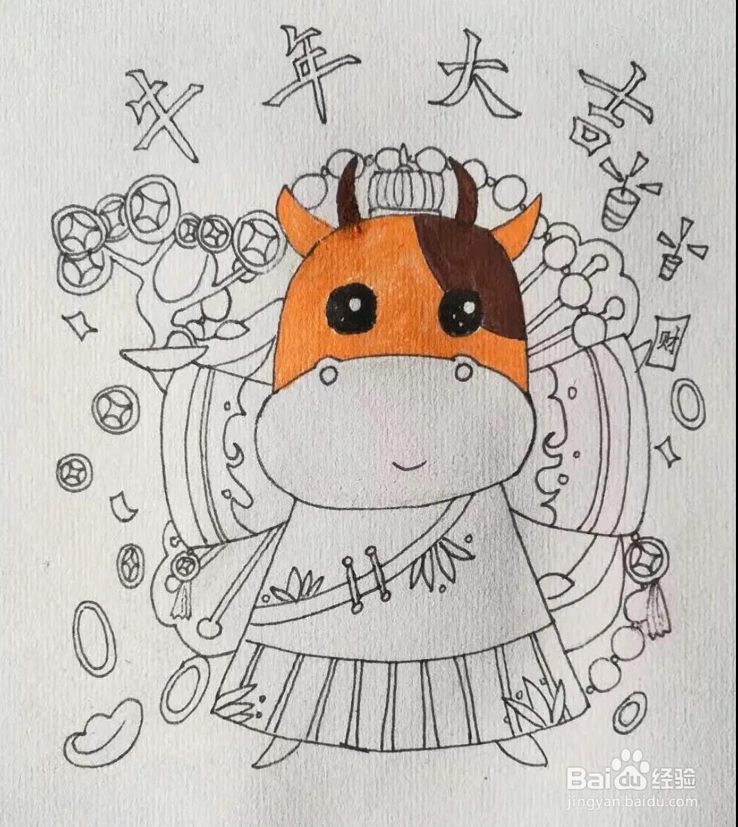 2021春节年画怎么画简单又漂亮
