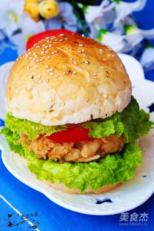 裙带菜素肉汉堡