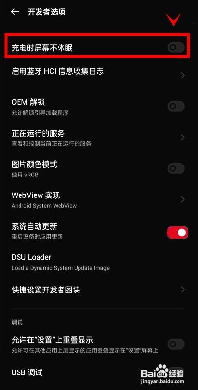 一加9r如何开启充电时屏幕不休眠