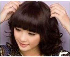 教你自己在家烫梨花头