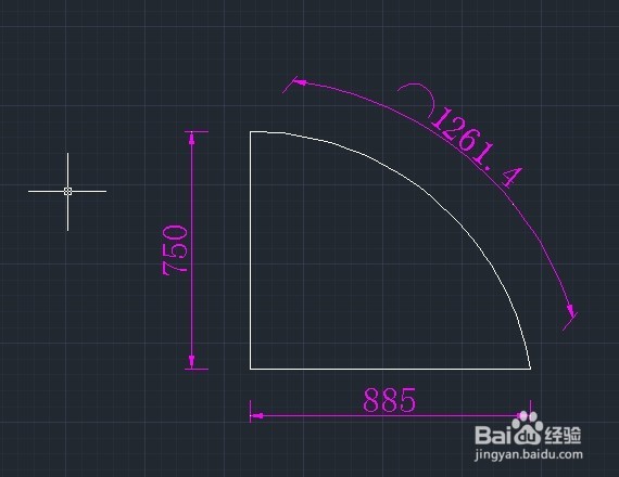 CAD已知弧长和直角边长,如何画弧?