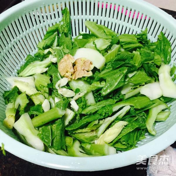 鸡油炒芥菜的做法
