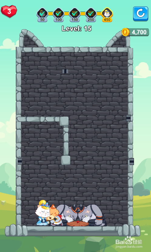 怎样通过Super Kitty Rescue的Level 15?
