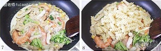 西餐菜谱 鲜虾椰浆焗意面的做法