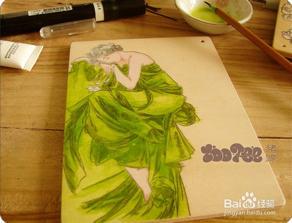 如何在木板上绘画,手绘木卡片的制作过程