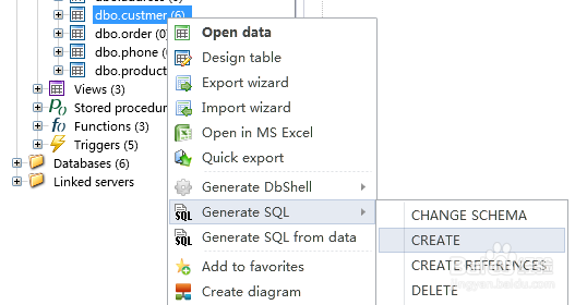 如何使用SQL Database Studio生成表CREATE语句