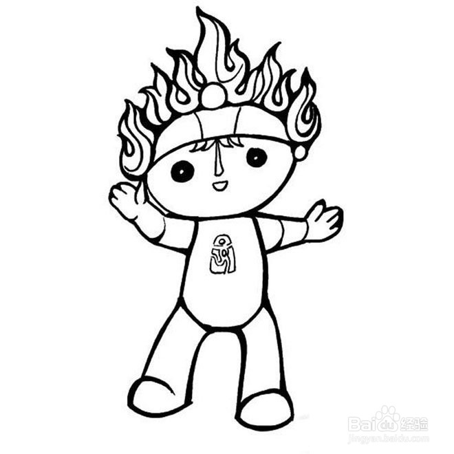 卡通福娃的简笔画