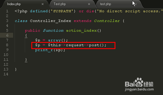 php kohana框架 post传值取值
