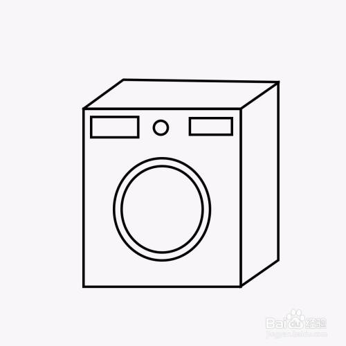洗衣机简笔画怎么画 百度经验