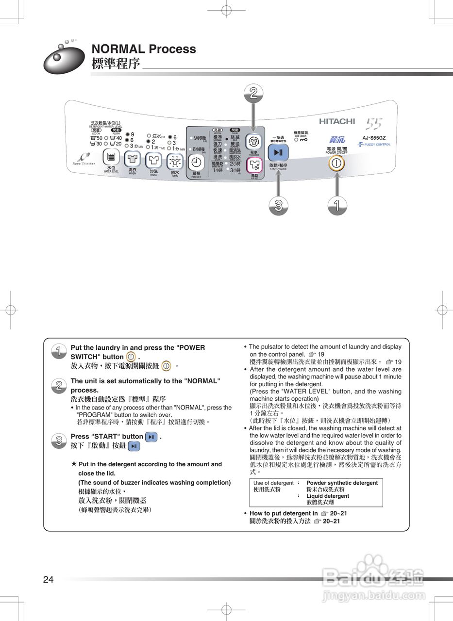 日立牌AJ-S55GZ型全自动洗衣机使用说明书:[3]