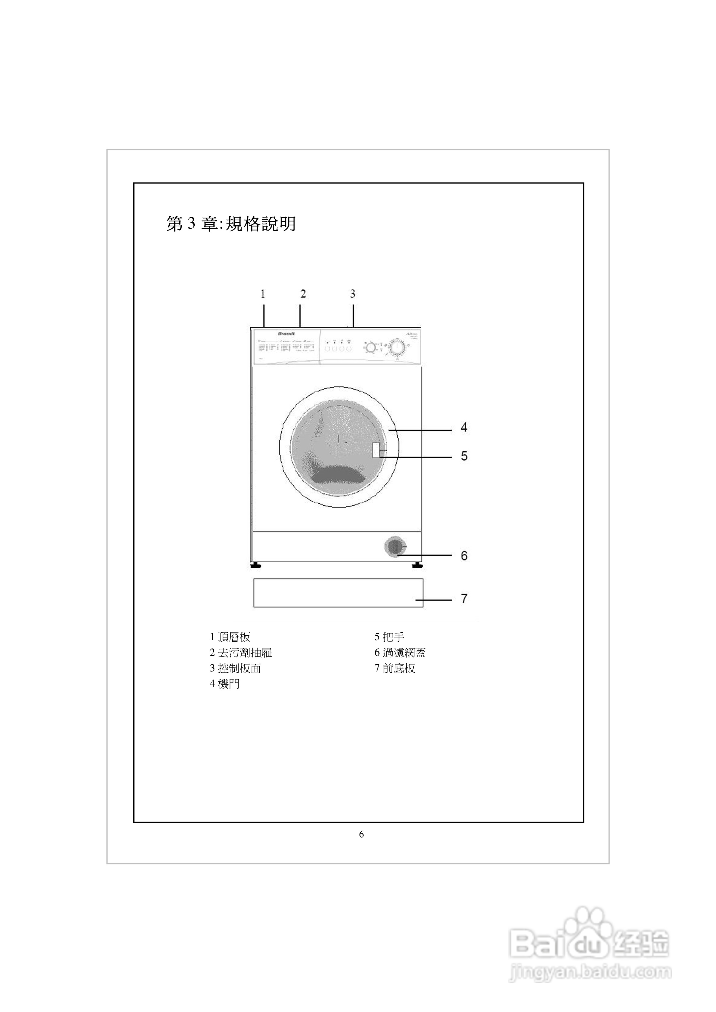 法国白朗WFE606A型前置式洗衣机说明书:[1]