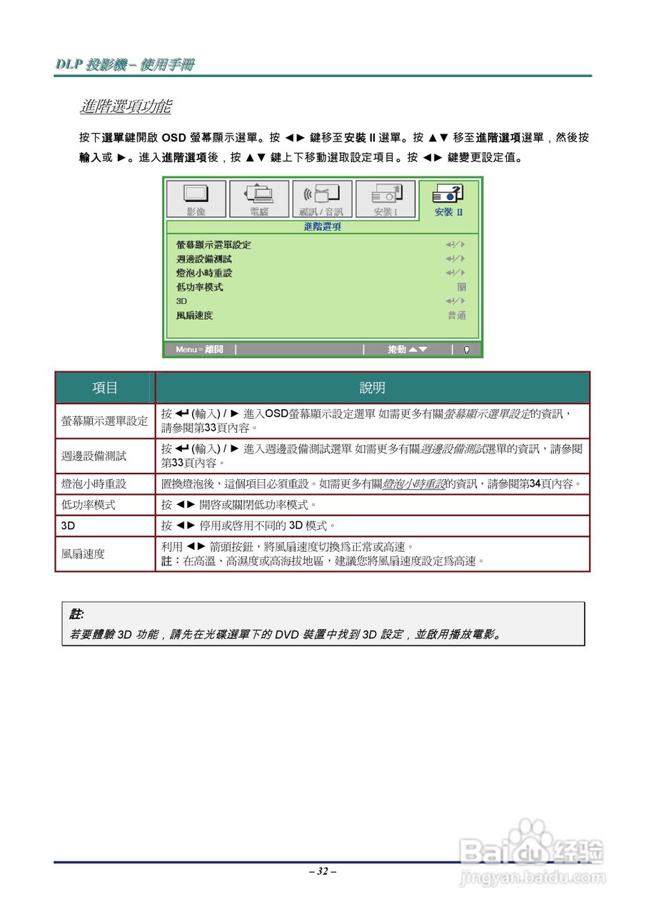 丽讯Vivitek D536-3D投影机说明书:[4]
