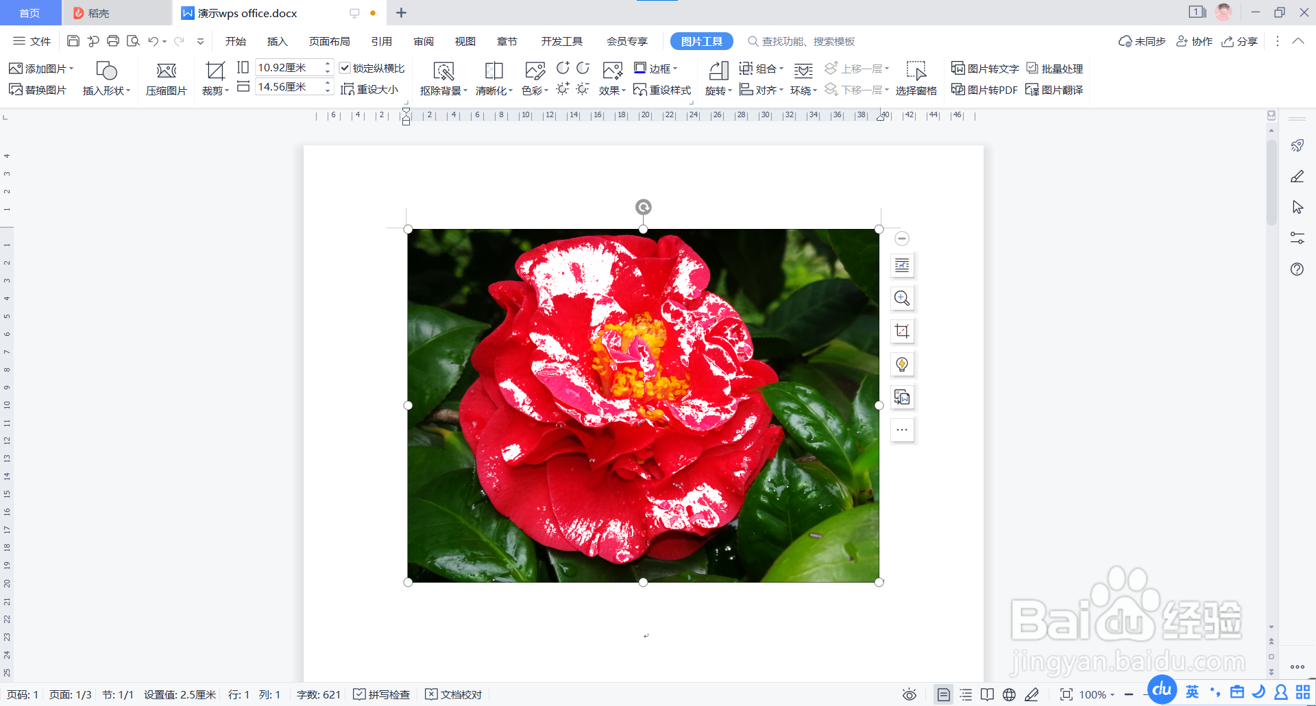 WPS文档中如何给图片背景设置透明色？