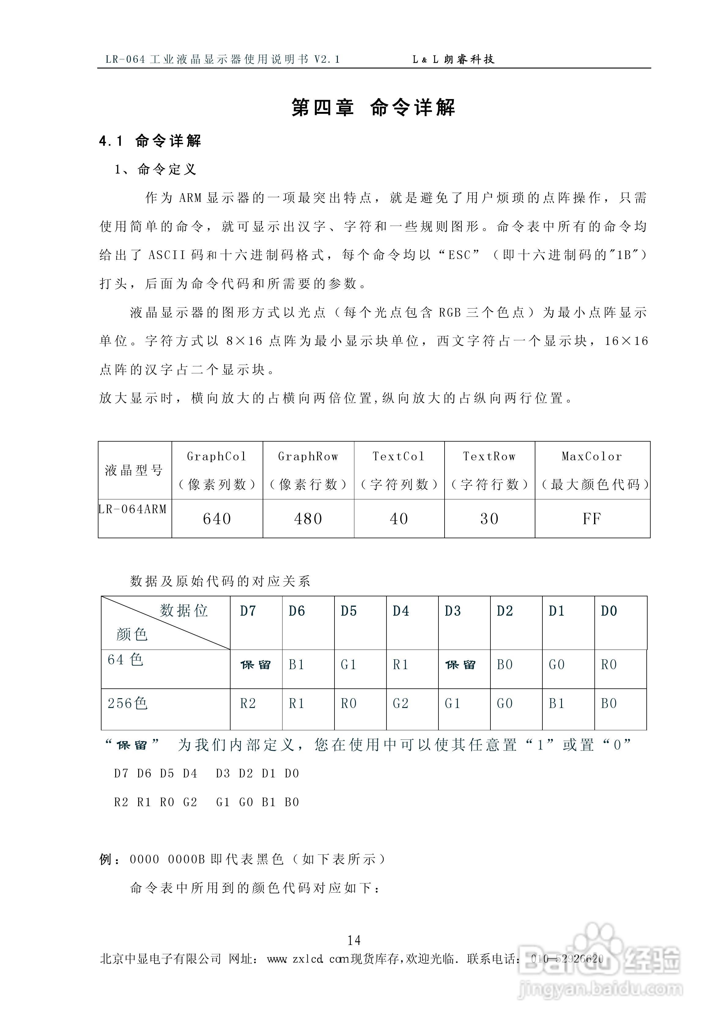 朗睿 LR-064ARM型彩色工业液晶显示器使用说明书:[2]