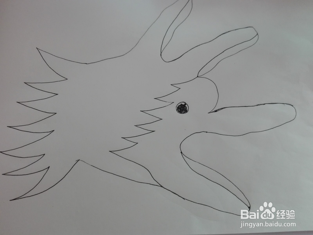 趣味画--手掌变狼狗